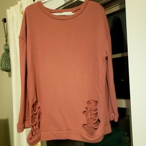 Distressed sweatshirt